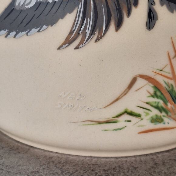 Vintage NED SMITH Game Birds Water Fowl Coffee Mug Set of 4 Made In USA Cabin - Picture 13 of 16